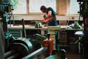 Metal Worker Sparks Fly